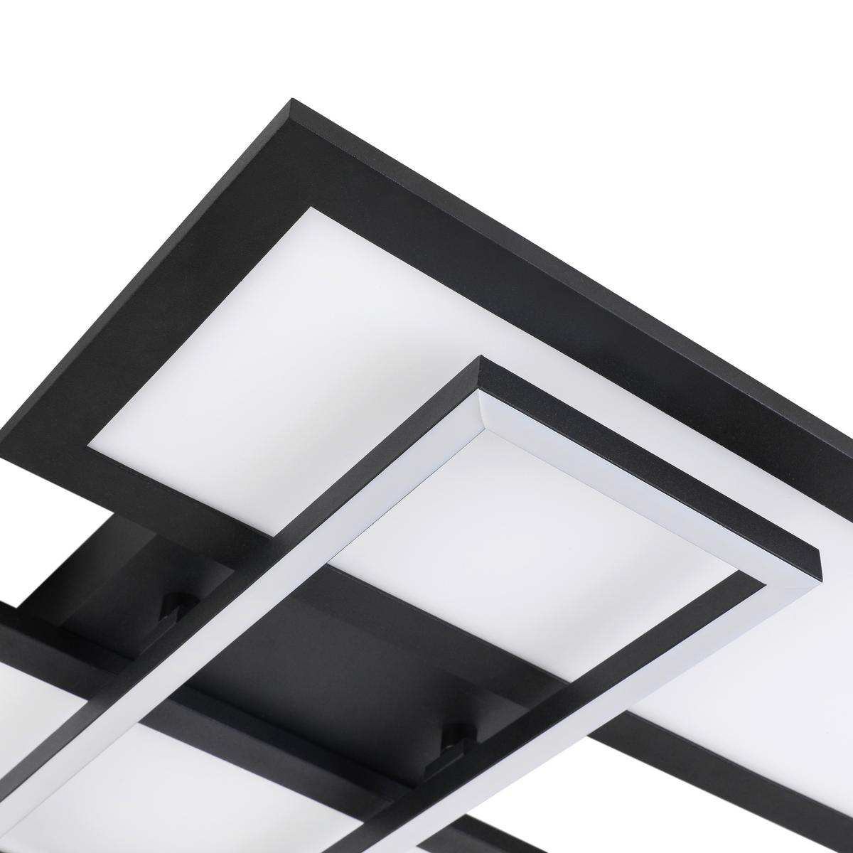 LED-Deckenleuchte Aleyna in Schwarz max. 41 Watt - Schwarz, MODERN, Kunststoff/Metall (90/40/7cm) - Bessagi Home