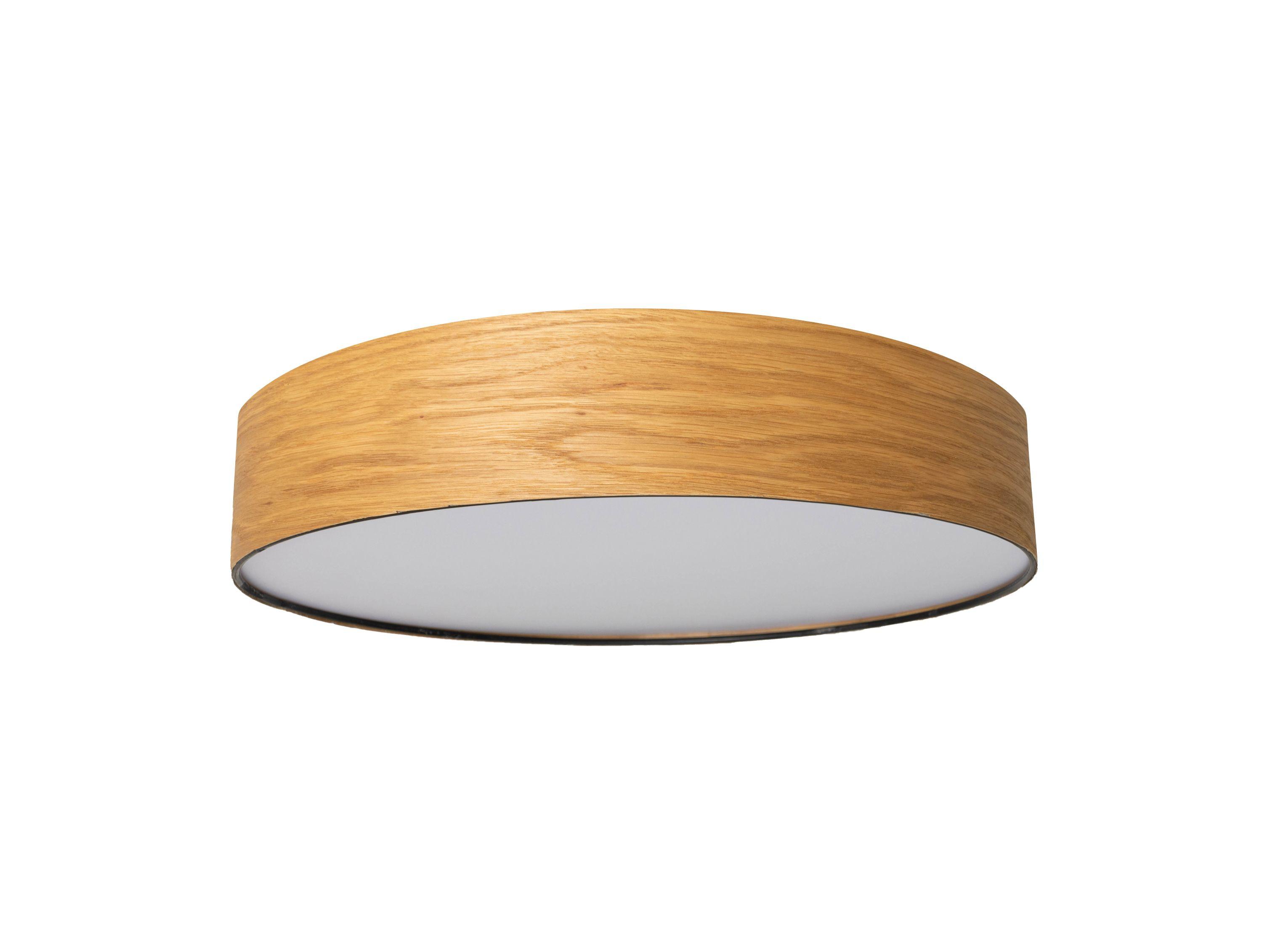 LAMPA SUFITOWA NOTTINGHAM - kolor dębowy/biały, Konventionell, tworzywo sztuczne/metal (50/13cm) - Novel