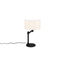Tischleuchte Cassio Schwarz/Weiß max. 60 Watt - Schwarz/Weiß, Basics, Textil/Metall (28/28/48,3cm)