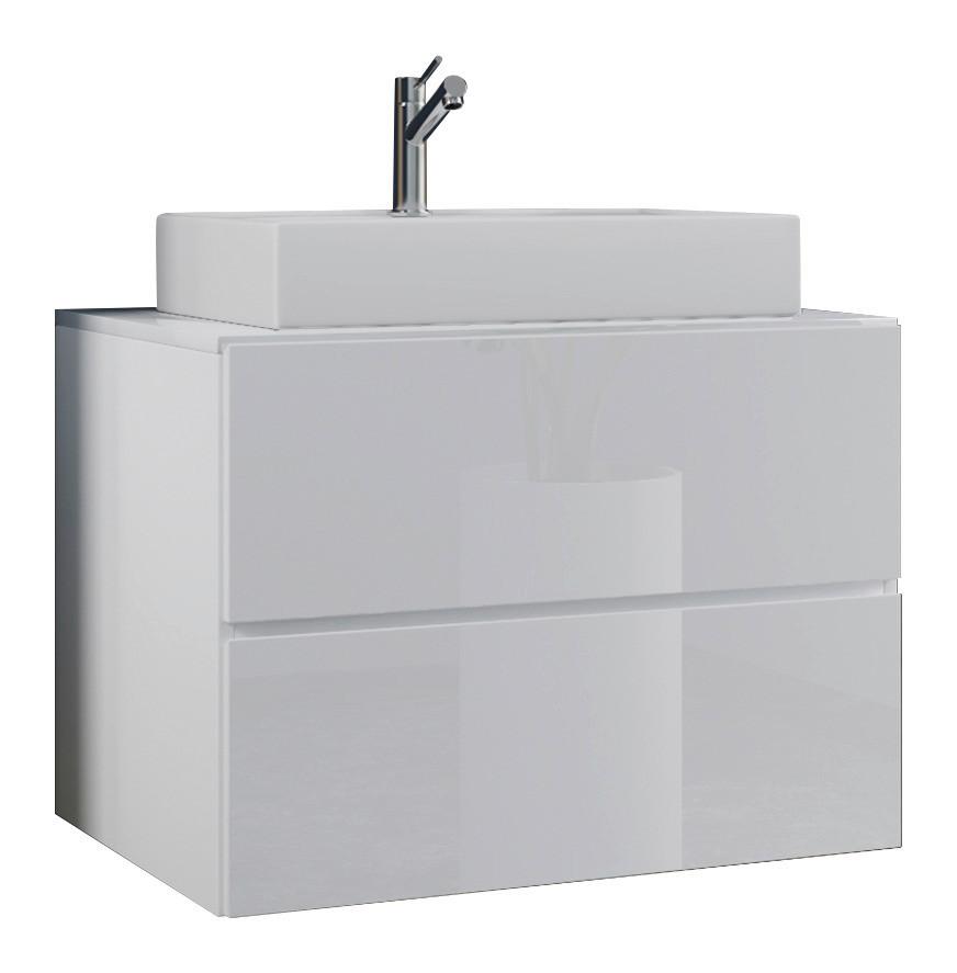 Kombiniran Umivalnik Lendas, Bela - bela, Moderno, leseni material/keramika (60cm) - MID.YOU