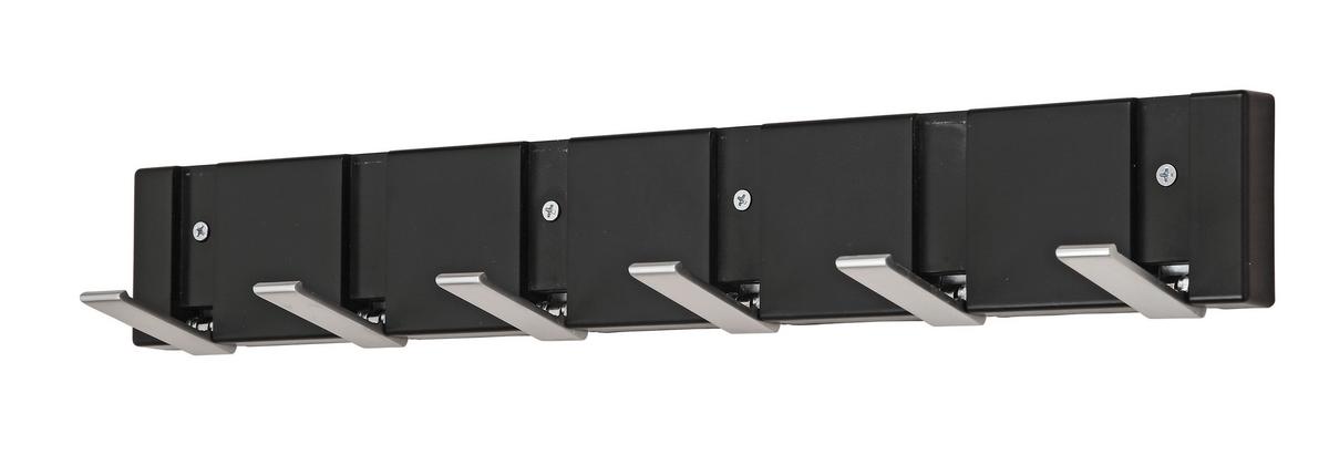 Cuier perete cu cârlige Andrea - culoare zinc/negru, Modern (48,4/7,2/2cm) - Modern Living