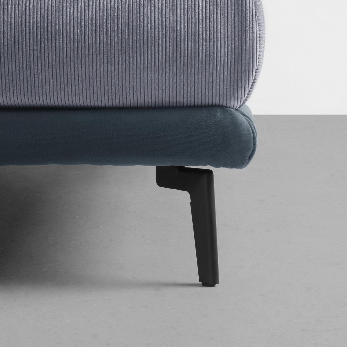 Ecksofa Nuovo Blaugrau - Blaugrau/Schwarz, MODERN, Textil/Metall (245/72-113/190cm) - Mömax