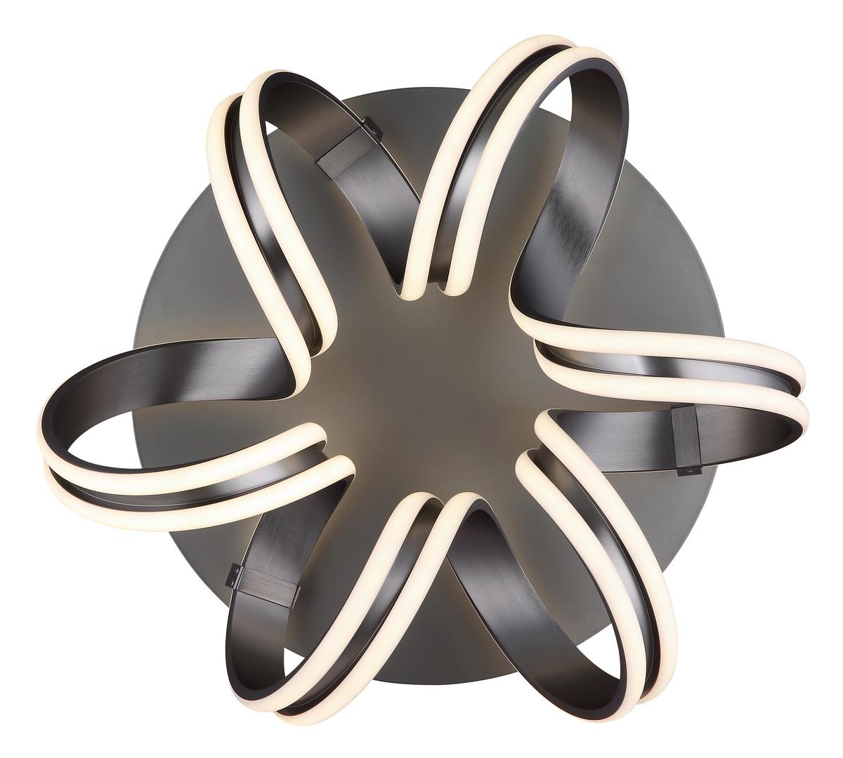 LED-DECKENLEUCHTE 67335-45 KUNI - Weiss/Dunkelgrau, Design, Kunststoff/Metall (54/25cm) - Globo