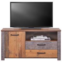 Tv Komoda Ontario - boje hrasta/tamno siva, Trend, drvni materijal/plastika (131/67,7/41,5cm) - Modern Living