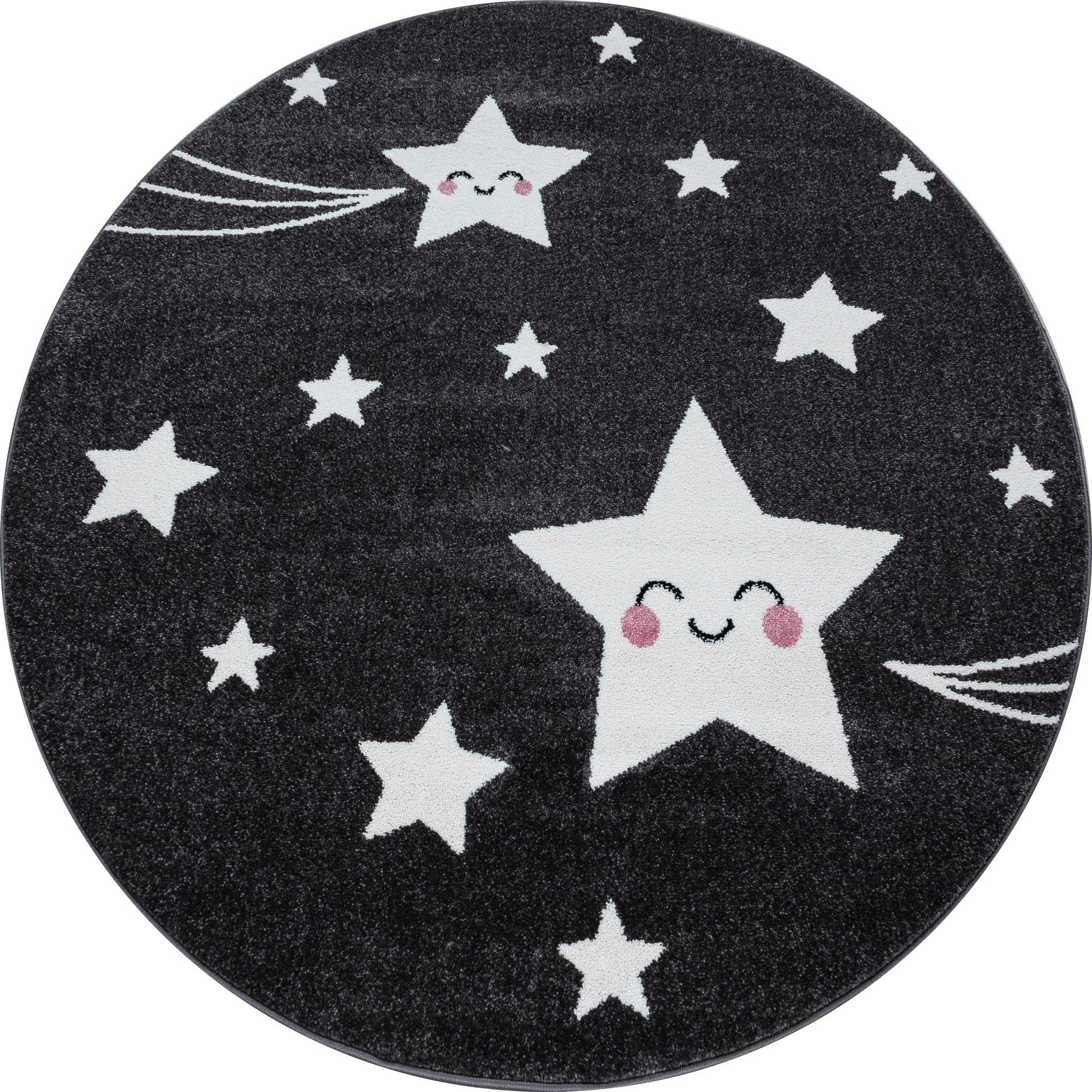 Kinderteppich Kids Grau/Weiß Ø ca. 120cm - Weiß/Grau, Trend, Textil (120cm)