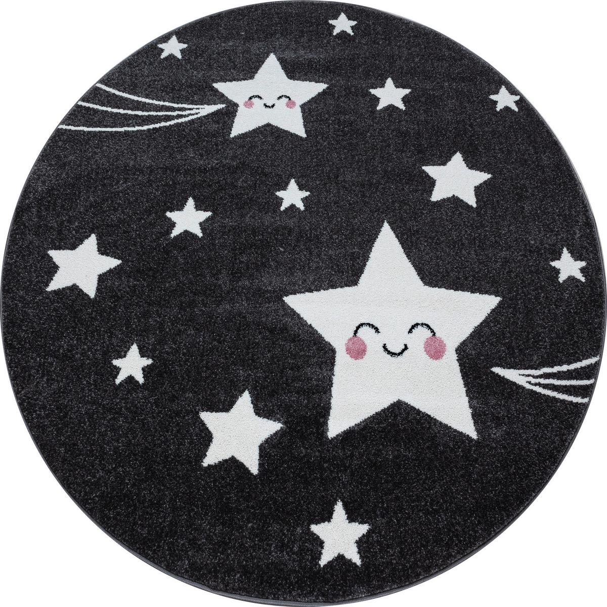 Kinderteppich Kids Grau/Weiß Ø ca. 120cm - Weiß/Grau, Trend, Textil (120cm)