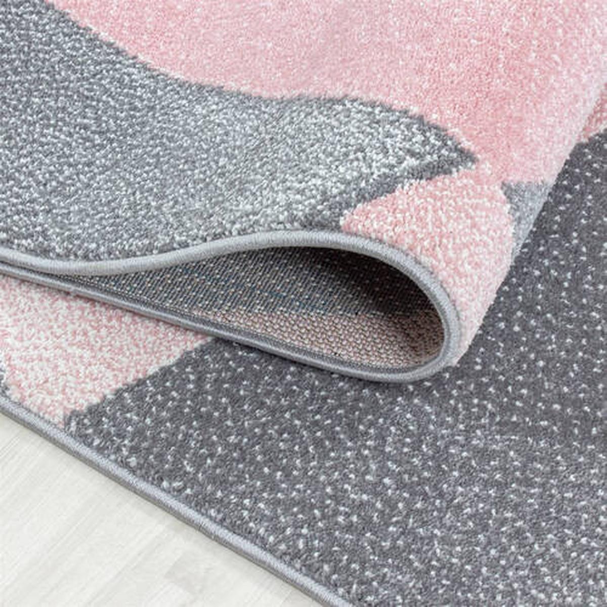 Webteppich Beta Grau/Rosa ca. 80x150cm - Rosa/Grau, Basics, Textil (80/150cm) - Novel