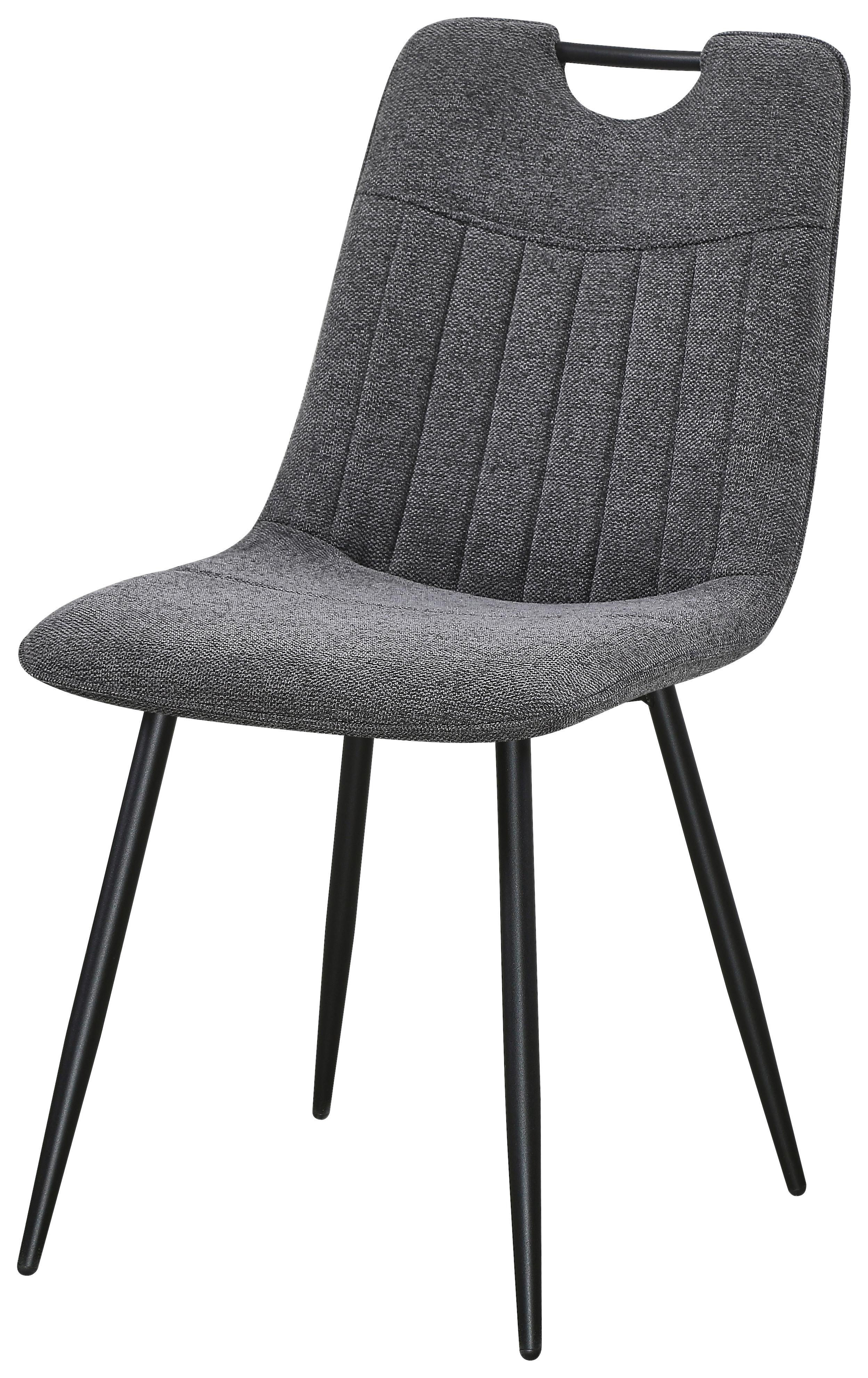 Stol Nils, Siva - siva/črna, Moderno, kovina/tekstil (45/86/60cm)