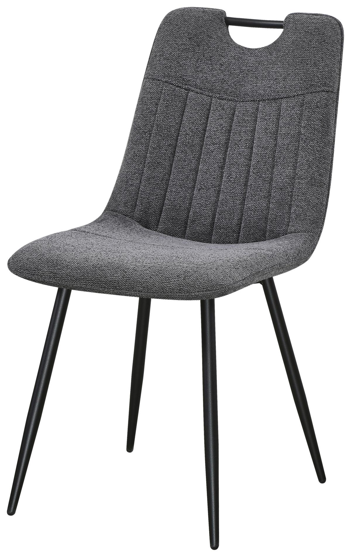 Stol Nils, Siva - siva/črna, Moderno, kovina/tekstil (45/86/60cm)