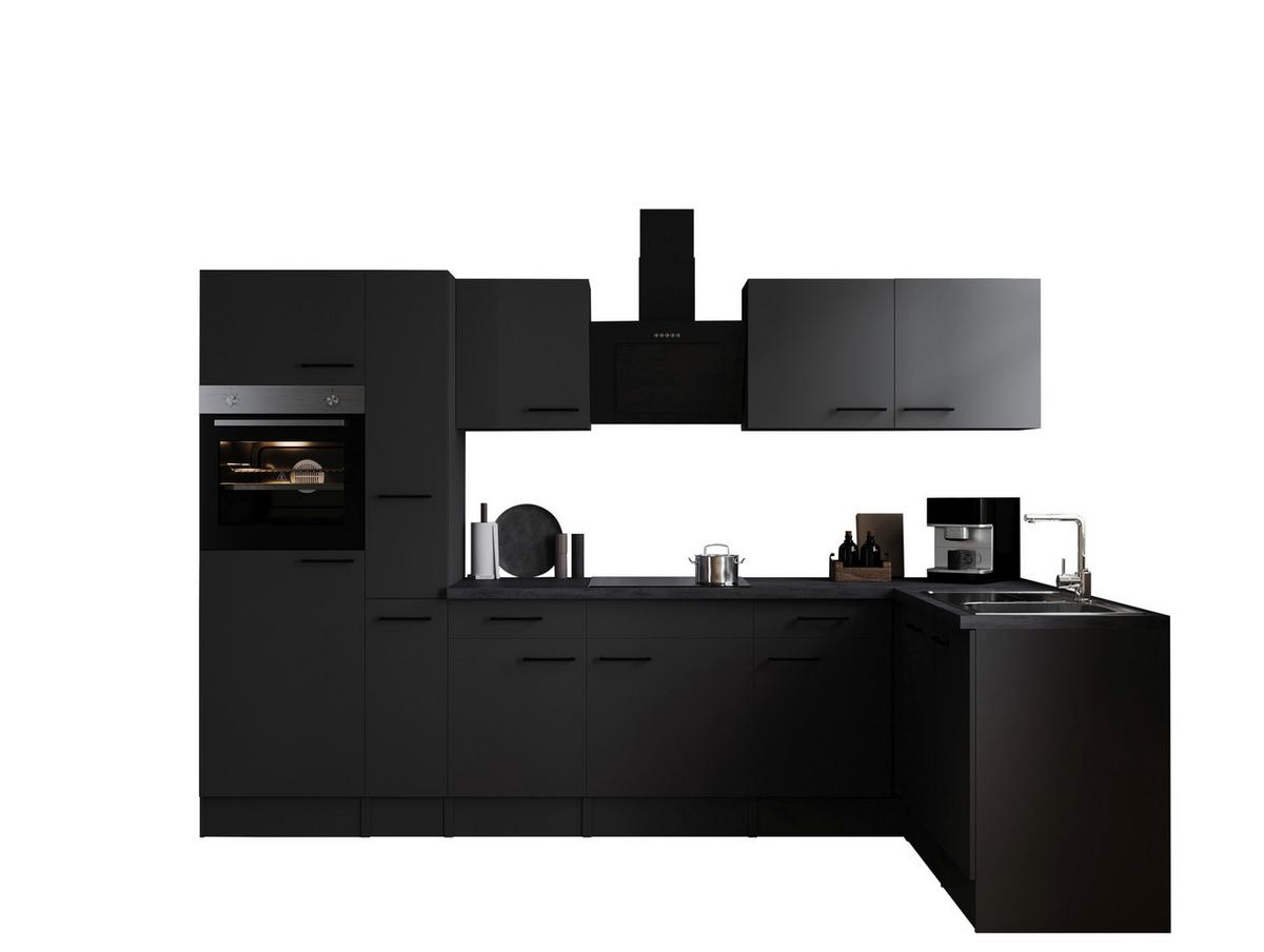 Kotna Kuhinja Z Aparati Oliver, 310x172cm - temno siva/črna, Design, kovina/leseni material (310/172cm) - Respekta