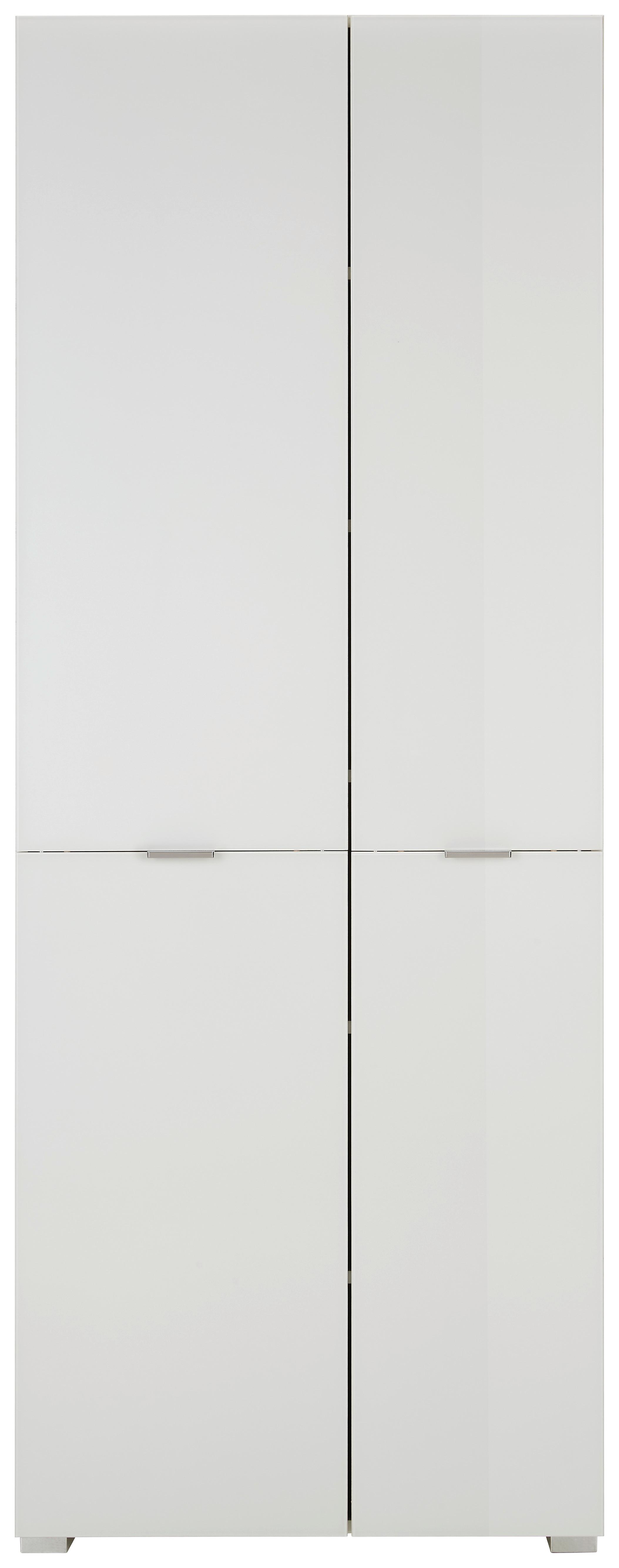 Garderobenschrank in Weiß - Chromfarben/Weiß, MODERN, Glas/Holzwerkstoff (74/194/37cm) - Premium Living