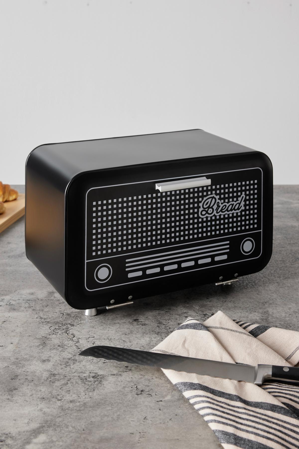 Brotbox Radio Schwarz/Weiß - Schwarz/Weiß, MODERN (33,5/17/19cm) - Mömax