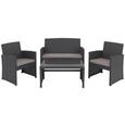 Lounge Garnitura Michelle 1 - temno siva/siva, kovina/umetna masa - MÖMAX modern living