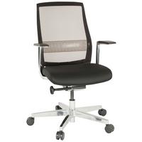 Drehstuhl Fountaine Pro Schwarz/Silberfarben - Silberfarben/Schwarz, MODERN, Kunststoff/Textil (64/112/66cm) - MID.YOU