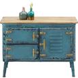 Kommode Vintage Türkis - Türkis/Goldfarben, LIFESTYLE, Holz/Metall (82/57,5/43cm) - PREMIUM LIVING