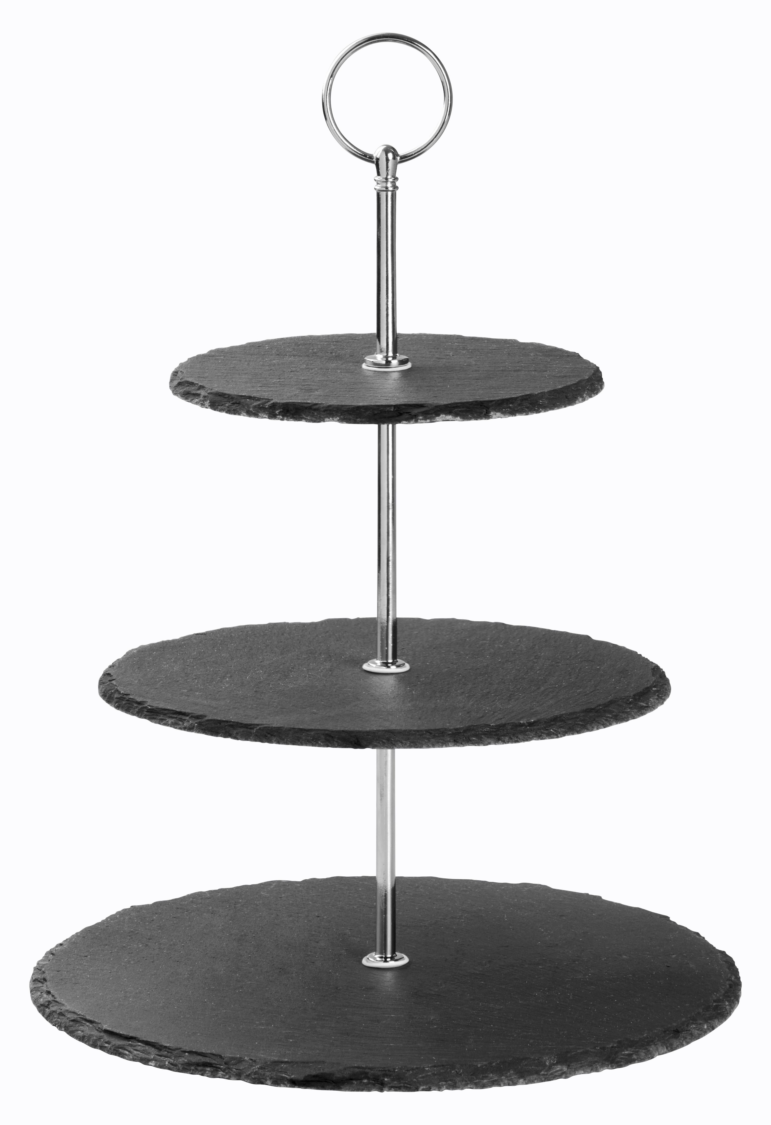 Etagere Stone in Schwarz - Schwarz, MODERN, Metall (25/33cm) - Zandiara
