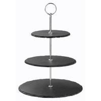 Etagere Stone in Schwarz - Schwarz, MODERN, Metall (25/33cm) - Zandiara