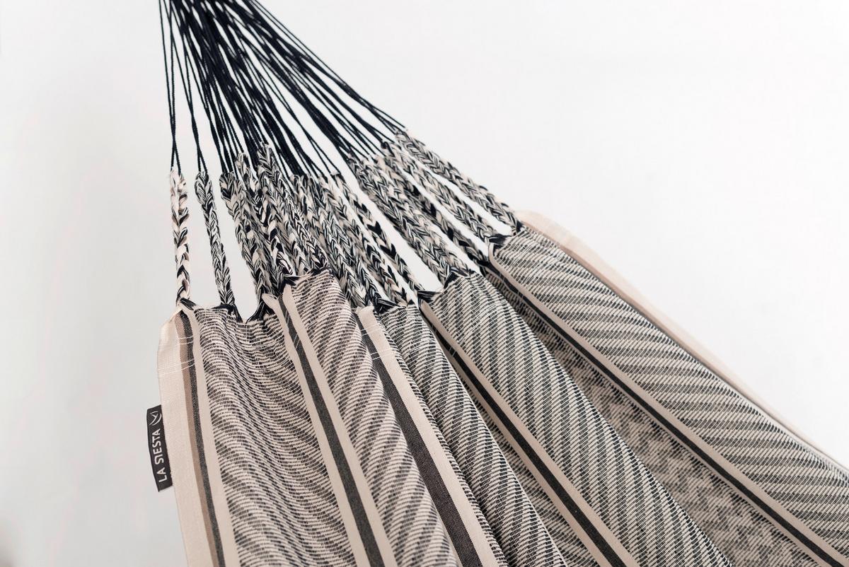 Hängematte Kingsize Hammock Grau/Weiß - Dunkelgrau/Hellgrau, KONVENTIONELL, Textil (180/400cm) - La Siesta