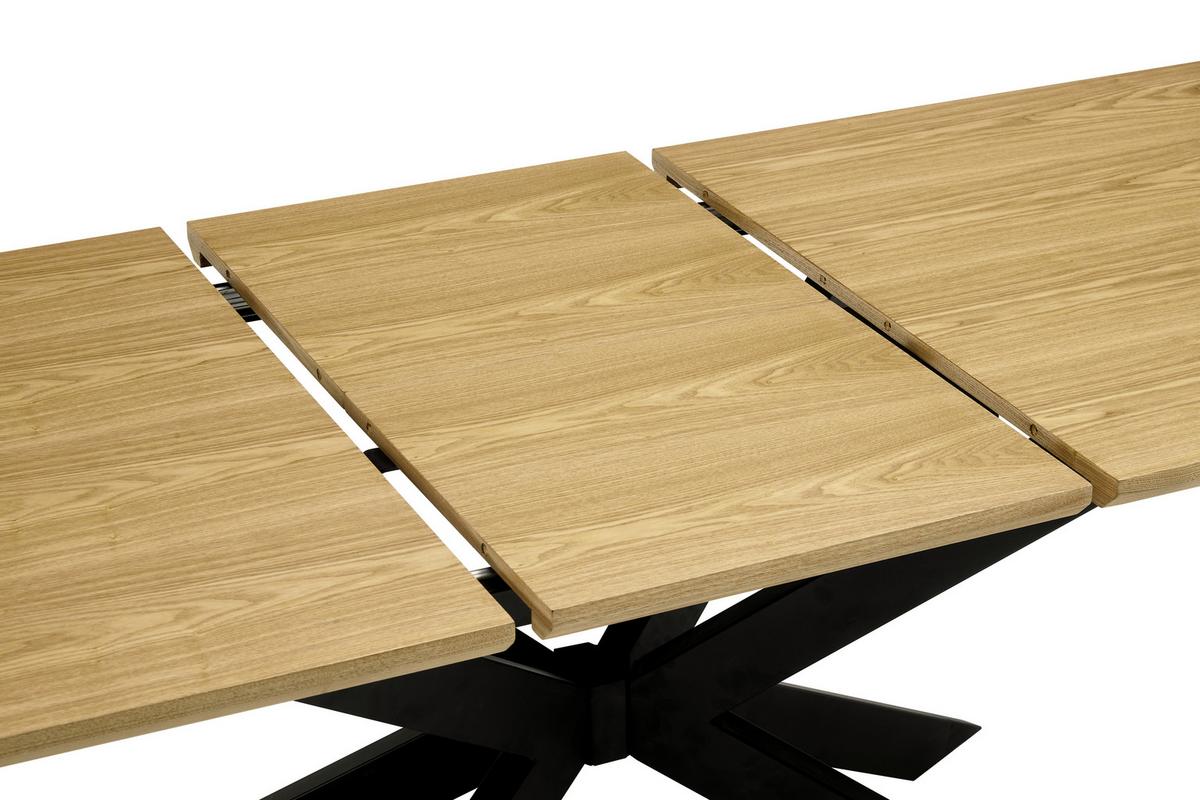 Raztegljiva Miza Kalmar, Barva Hrasta, Črna, 180-230x90 - črna/barve hrasta, Moderno, kovina/leseni material (180-230/90/76cm) - P & B