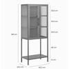 VITRINSKÅP CUBE -TOP- -BASED- - klar/svart, Modern, metall/glas (60/146/34cm) - Based