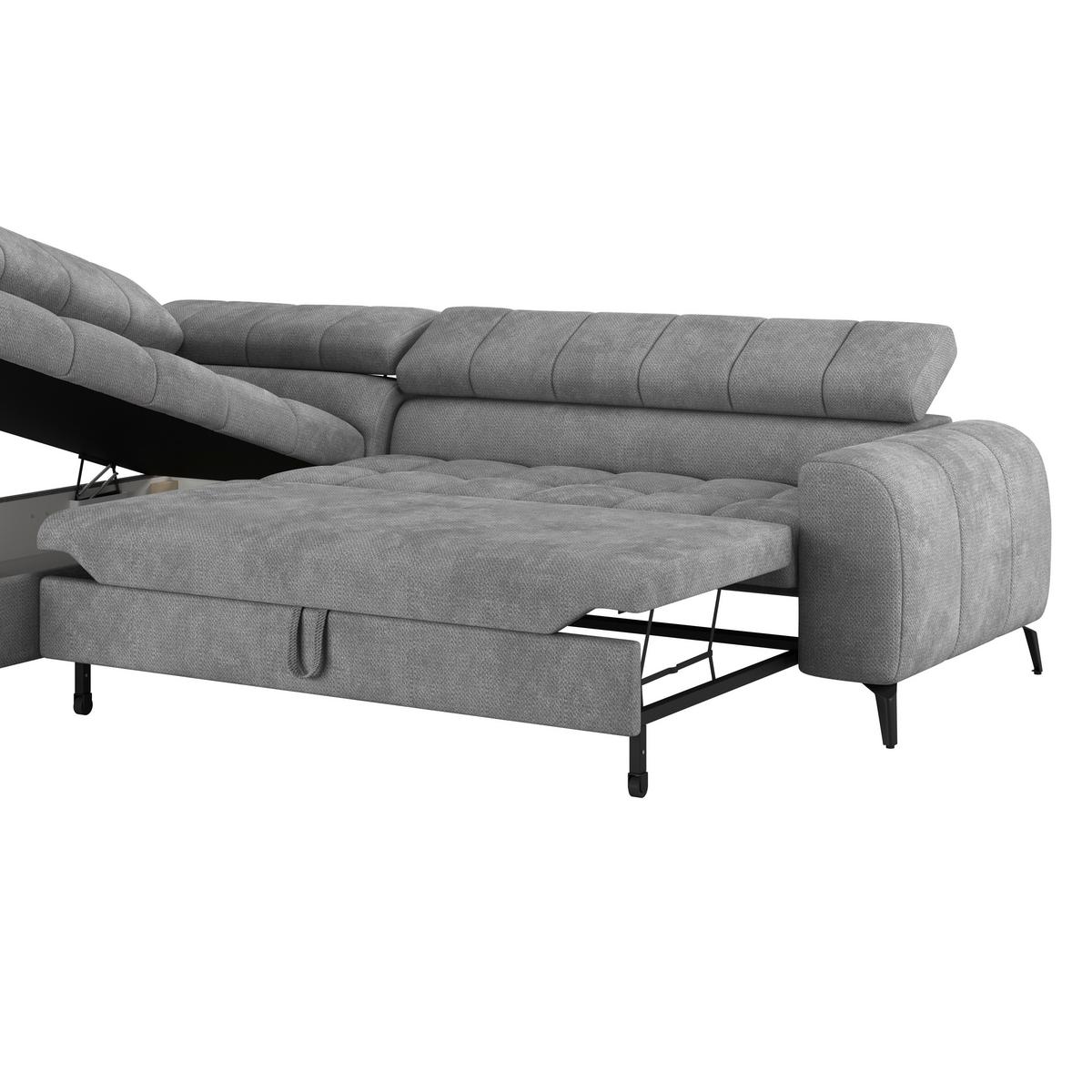 Kutna Garnitura Volf - siva/svijetlo siva, Trend, tekstil/metal (203/261cm)
