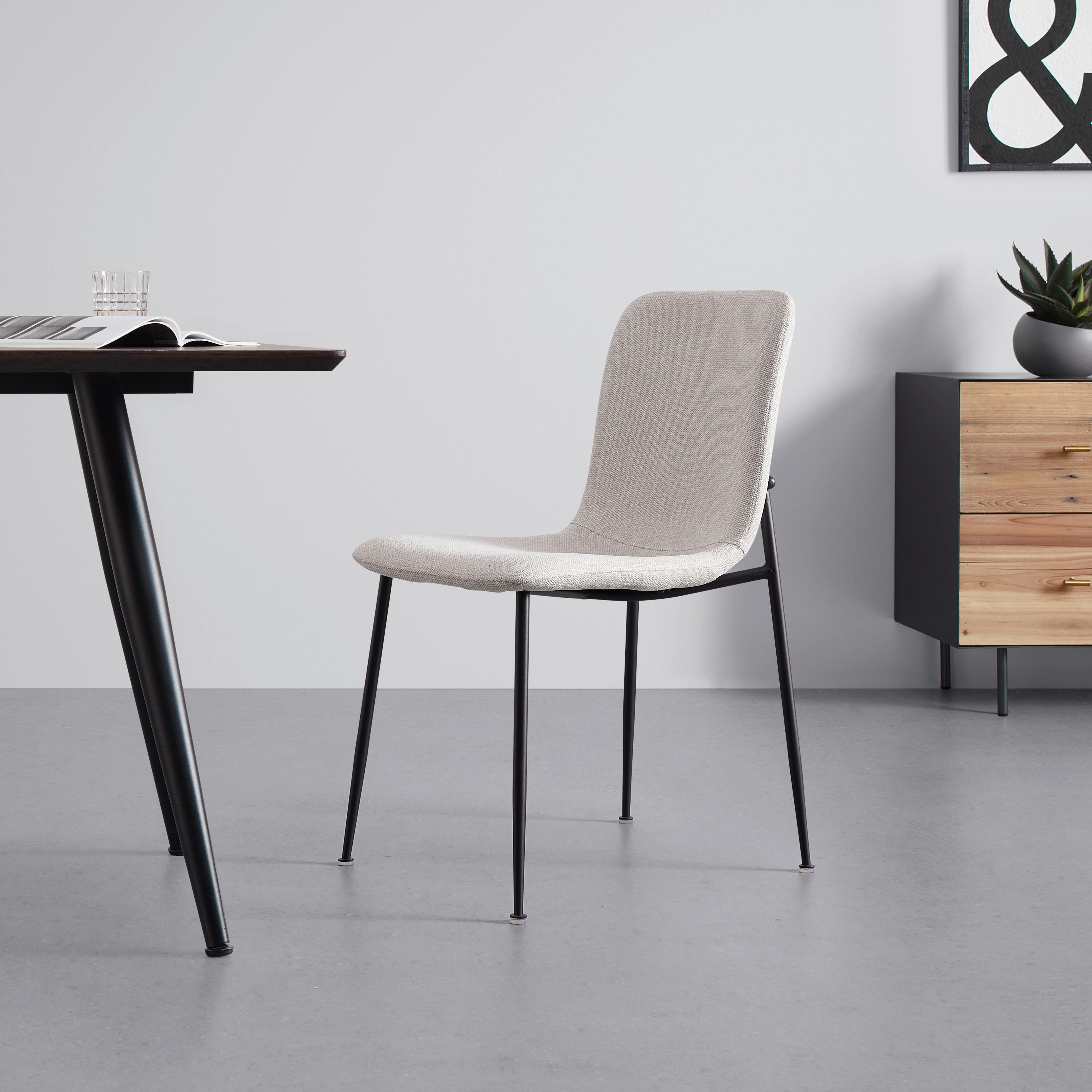 KRZESŁO NELE - beżowy/czarny, Modern, metal/drewno (43/83/56cm) - Bessagi Home