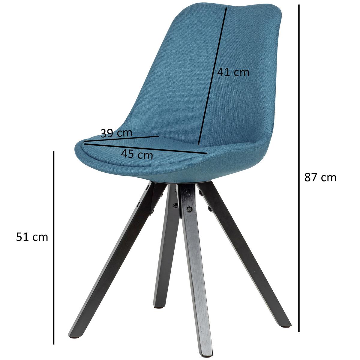 Set Stolov Wl6.124 - barve petroleja/črna, Moderno, tekstil/les (49/87/52cm) - MID.YOU