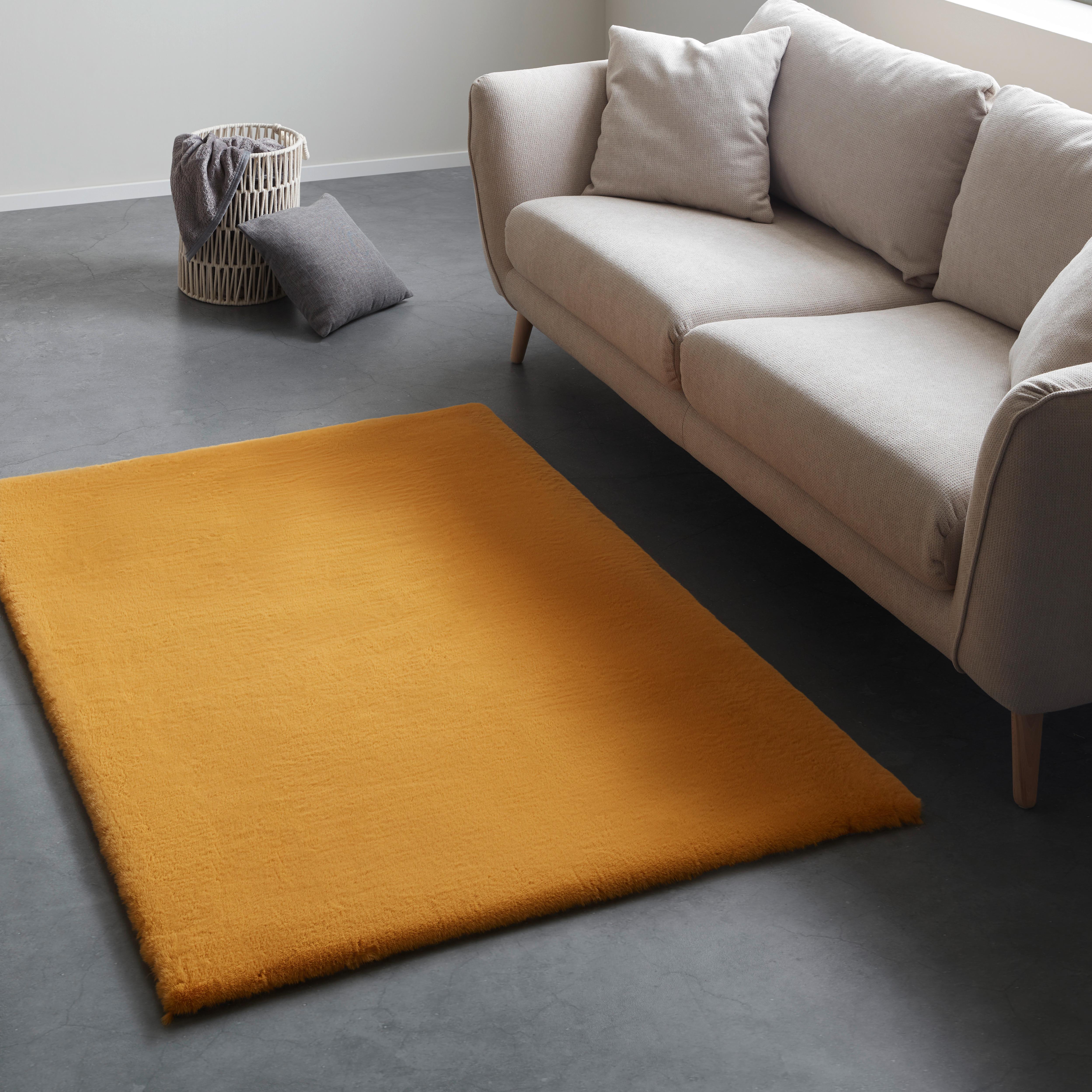 Kunstfell Caroline 4 Currygelb ca. 200x290cm - Currygelb, MODERN, Textil (200/290cm) - Mömax