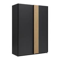Schwebetürenschrank Sila in Graphitfarben/Eiche Artisan - Schwarz/Graphitfarben, Konventionell, Holzwerkstoff/Metall (135/198/65cm) - Mömax