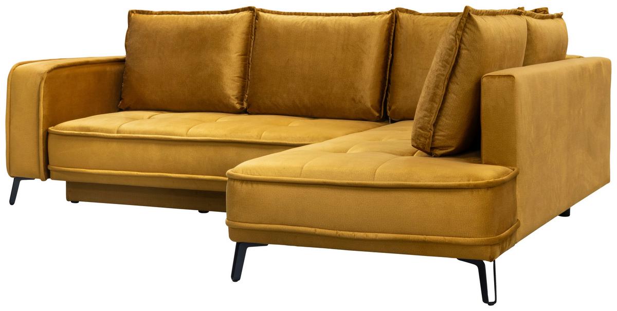 Sarokkanapé Segre - aranyszínű, Modern, faalapú anyag/textil (270/215cm) - Premium Living