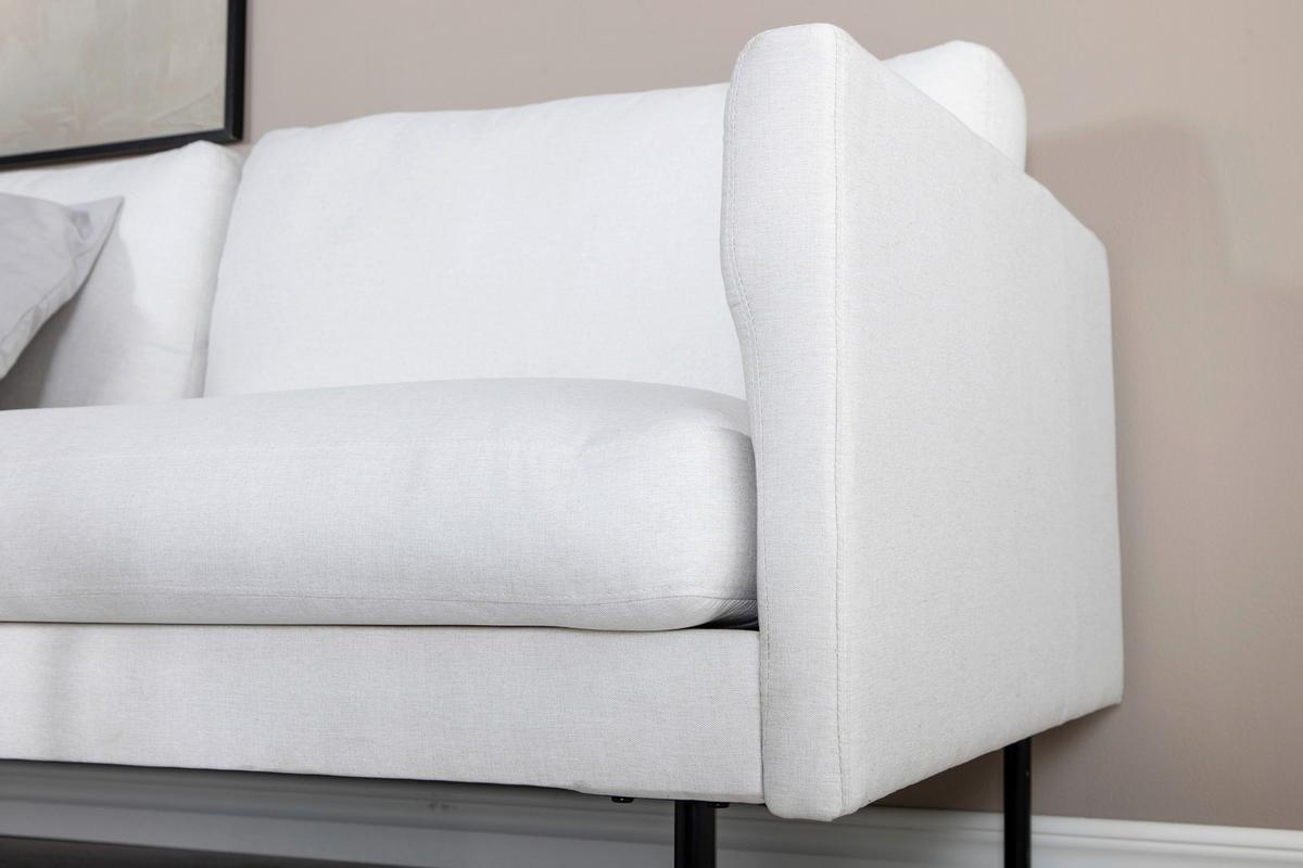 2-SITZER-SOFA ZOOM - Creme/Schwarz, Design, Textil/Metall (180/78/80cm) - Livetastic