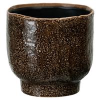 Kaspó Átm./ma.: Kb. 15,5/16,8cm Livi - sötétbarna, kerámia (15,5/16,8cm) - Premium Living