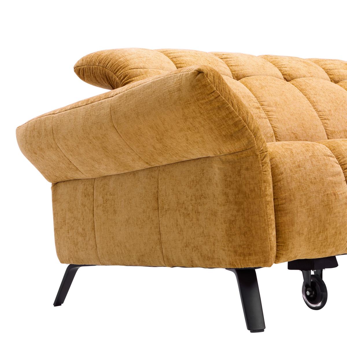 Wohnlandschaft New York Rechts Bronze ca. 261x87-104x288cm - Schwarz/Bronzefarben, MODERN, Holzwerkstoff/Textil (261/87-104/288cm) - Premium Living