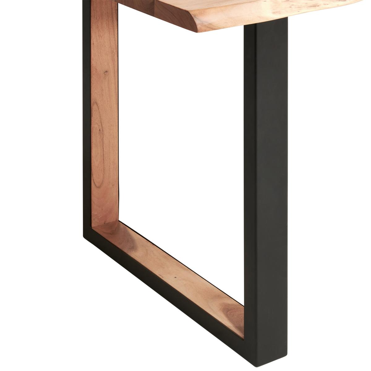 STÓŁ DO JADALNI FIORENTINO - kolor akacjowy/czarny, Natur, metal/drewno (140/76/80cm) - Livetastic