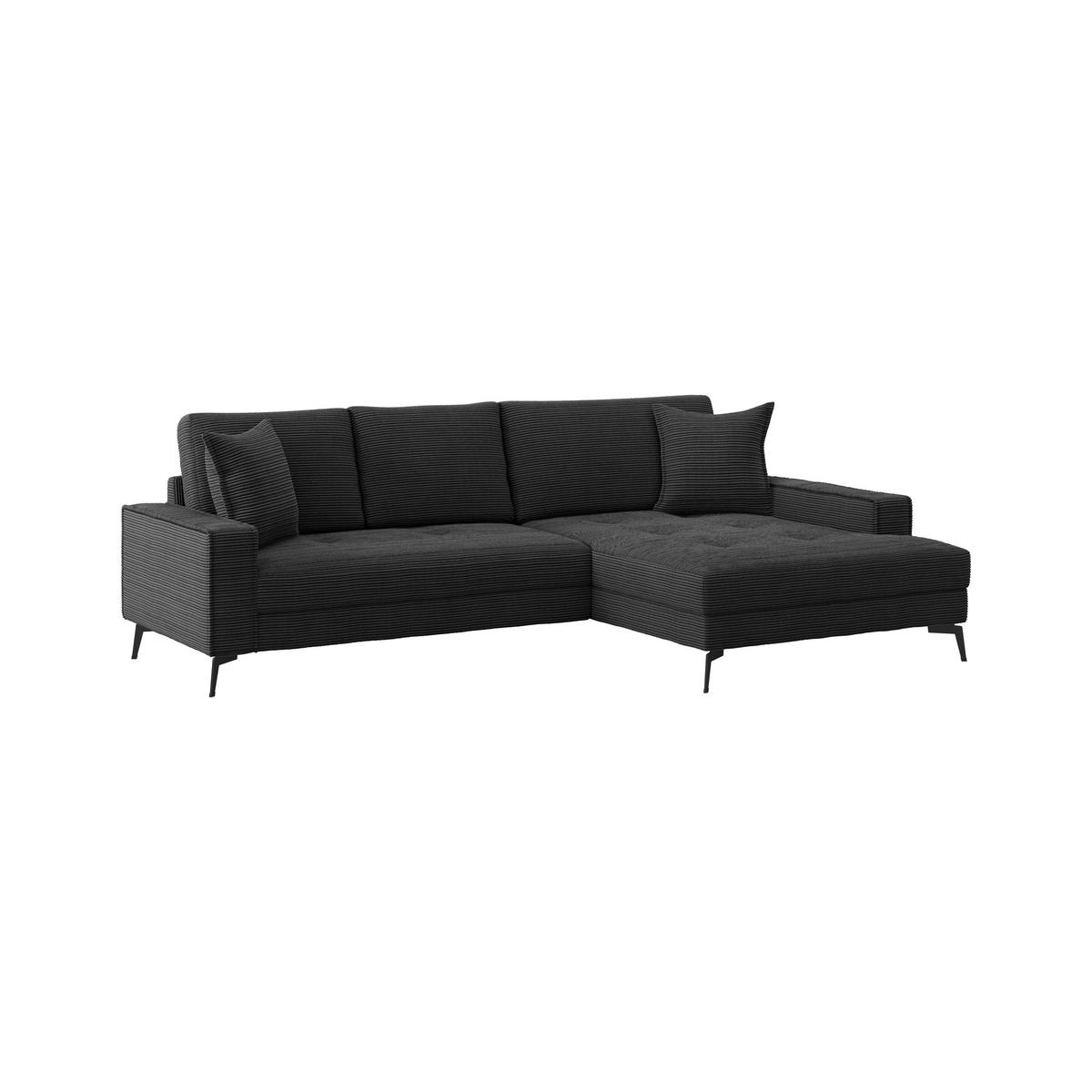 Kutna Garnitura Zero - crna, Trend, tekstil (286/173cm)