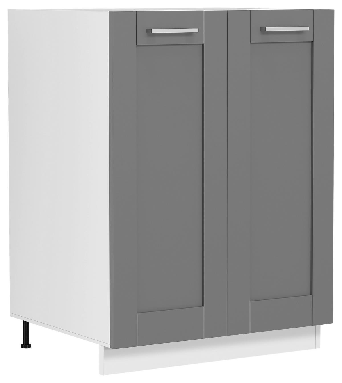 Kuhinjska Spodnja Omarica Colura, Bela, Antracit, Š 60cm - srebrne barve/bela, Trend, umetna masa/leseni material (60/82/46cm) - MID.YOU