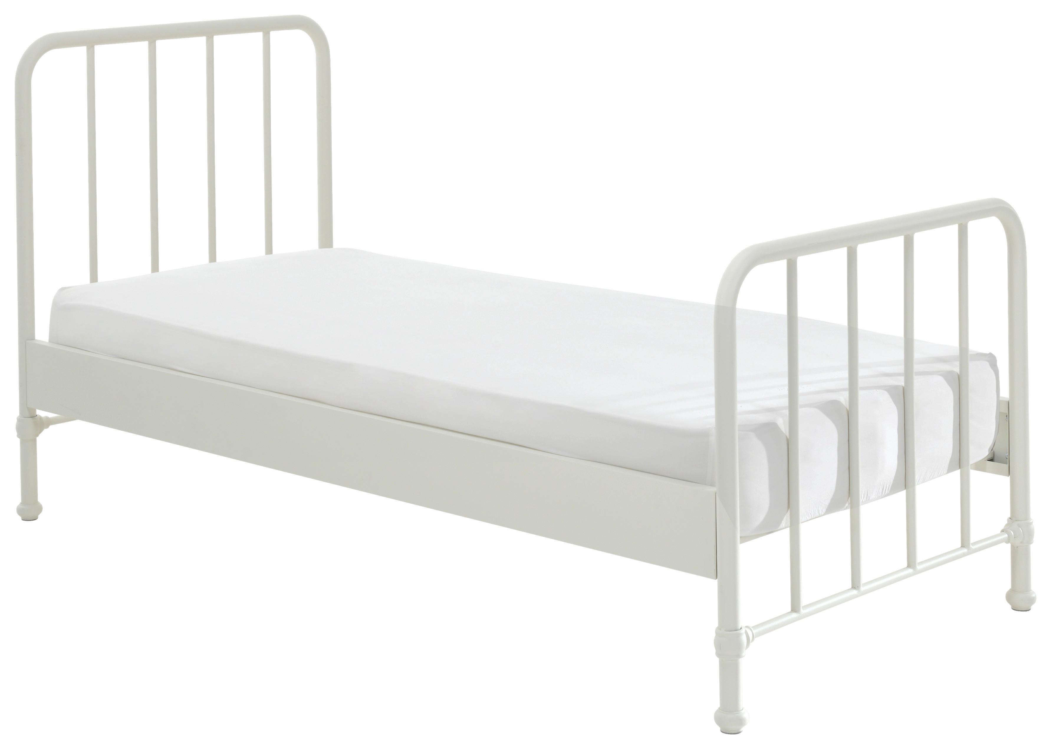Kinder-/Juniorbett Bronxx ca. 90x200 cm Weiß Matt - Weiß, MODERN, Holz/Metall (90/200cm) - MID.YOU