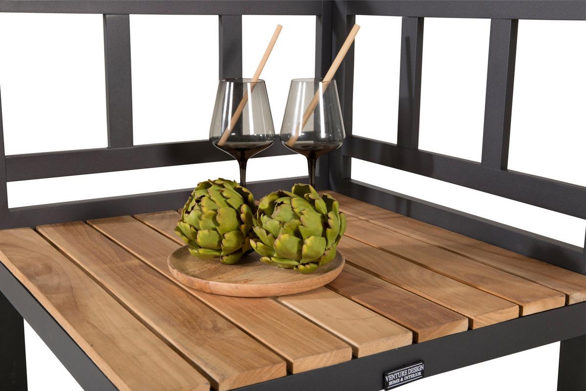 Outdoorkücheneck Mexico Schwarz/Teakfarben - Schwarz/Teakfarben, MODERN, Holz/Metall (60/60/127cm) - Gardenson