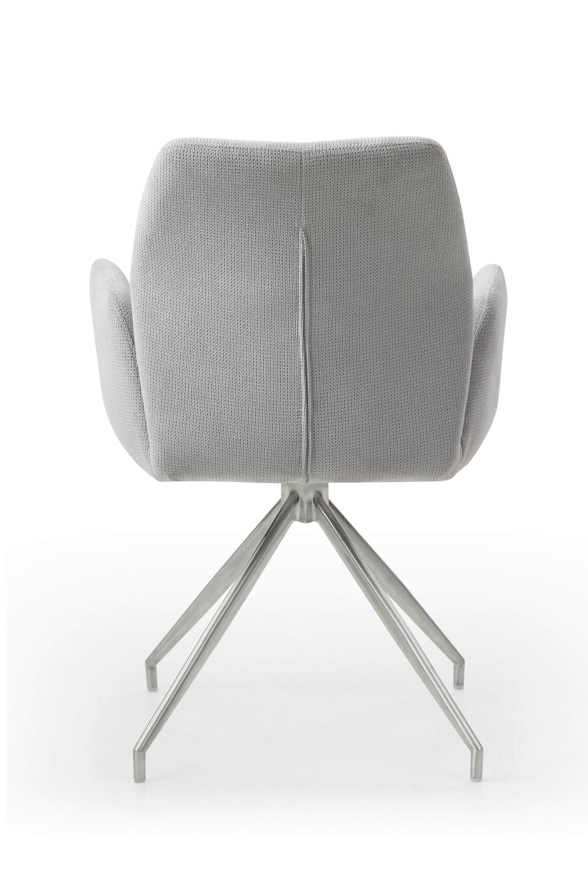 Naslanjač Sofija, Svetlo Siva, Vrtljiv - srebrne barve/temno siva, Moderno, kovina/tekstil (60/89/62cm) - Livetastic