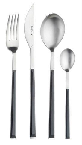 Jedilni Pribor Sushi Pro, 24-Delni - barve nerjavečega jekla/črna, Basics, kovina/umetna masa - Pintinox