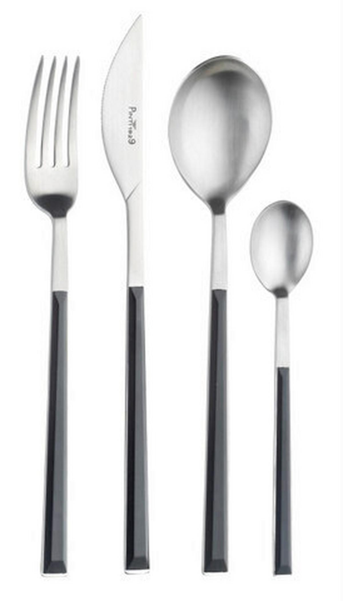 Jedilni Pribor Sushi Pro, 24-Delni - barve nerjavečega jekla/črna, Basics, kovina/umetna masa - Pintinox