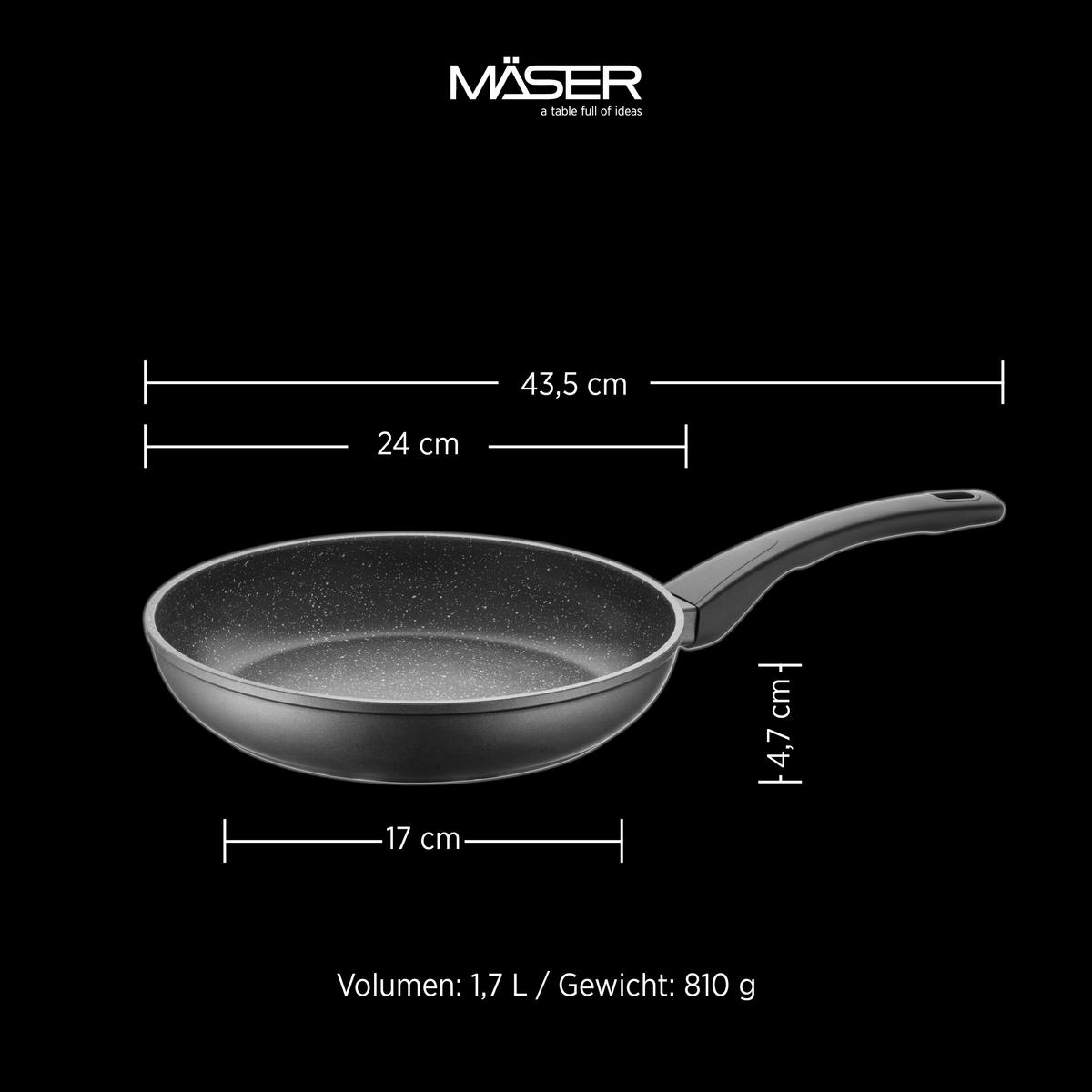 Pfannenset 935584 - Schwarz, Basics, Metall - Mäser