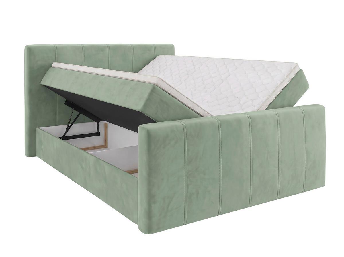 Boxbett Dana Plus Salbeigrün ca. 140x200cm - Salbeigrün/Schwarz, Kunststoff/Textil (140/200cm) - Based