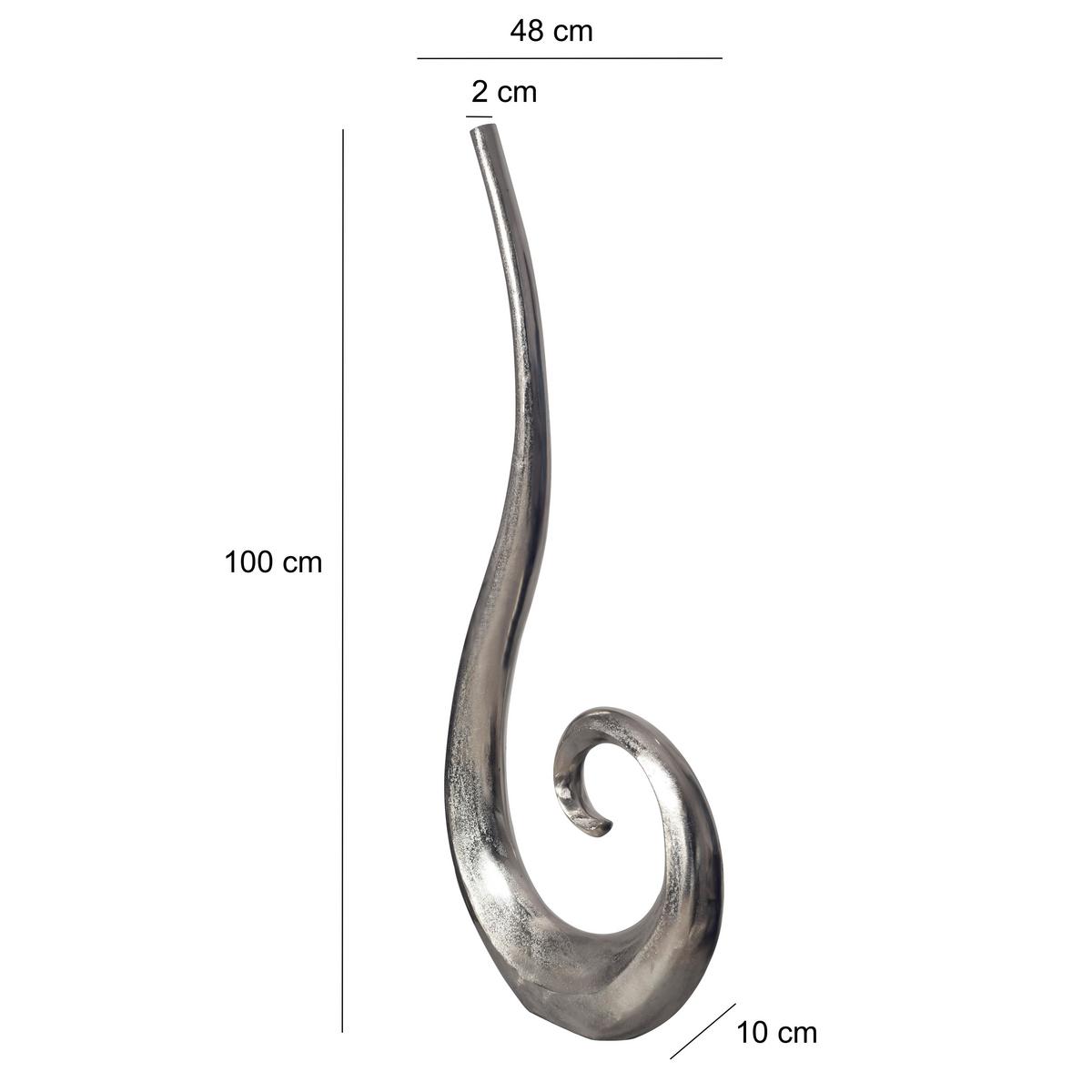DEKOVASE DEKOVASE SPIRALE SILBER - Silberfarben, Design, Metall (48/100/10cm) - Livetastic