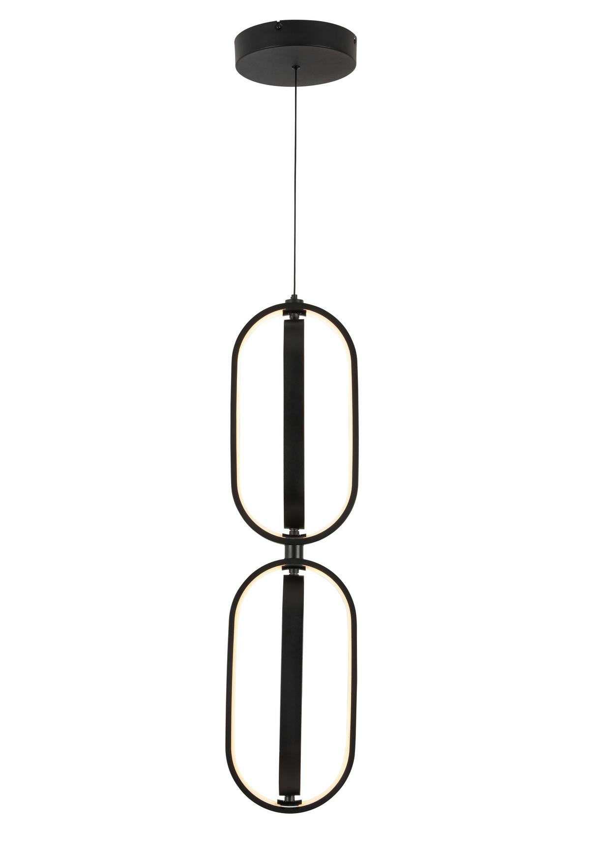 LAMPA WISZĄCA LED NIMA - czarny, Design, tworzywo sztuczne/metal (21/200cm) - Novel