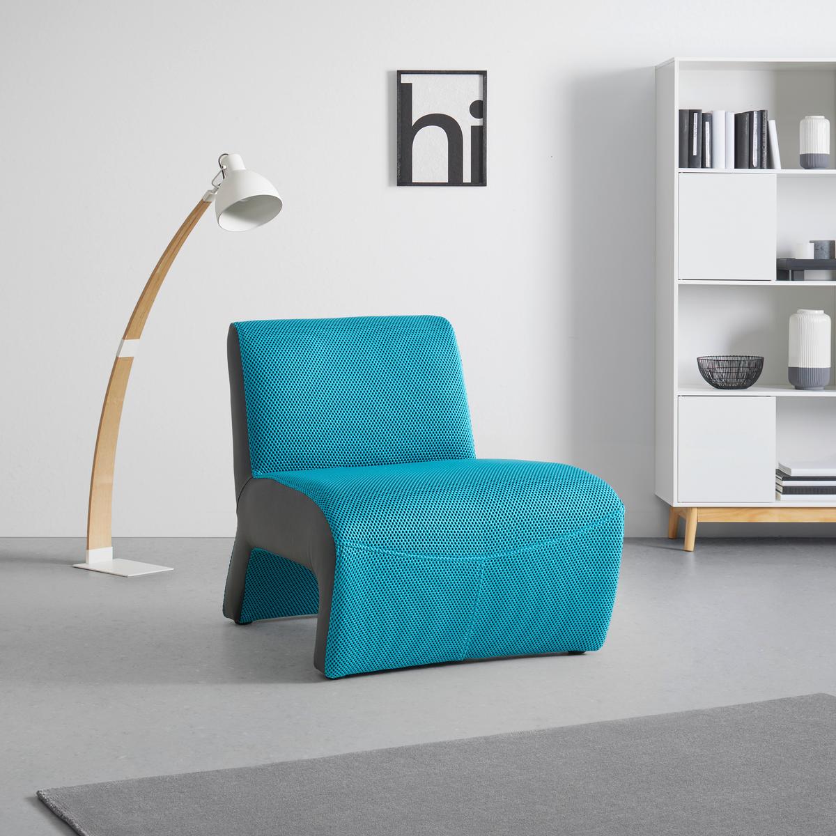 Designsessel Batty Mesh Türkis/Schwarz, Lederlook - Türkis/Schwarz, MODERN, Kunststoff/Textil (66/72/89cm) - Mömax