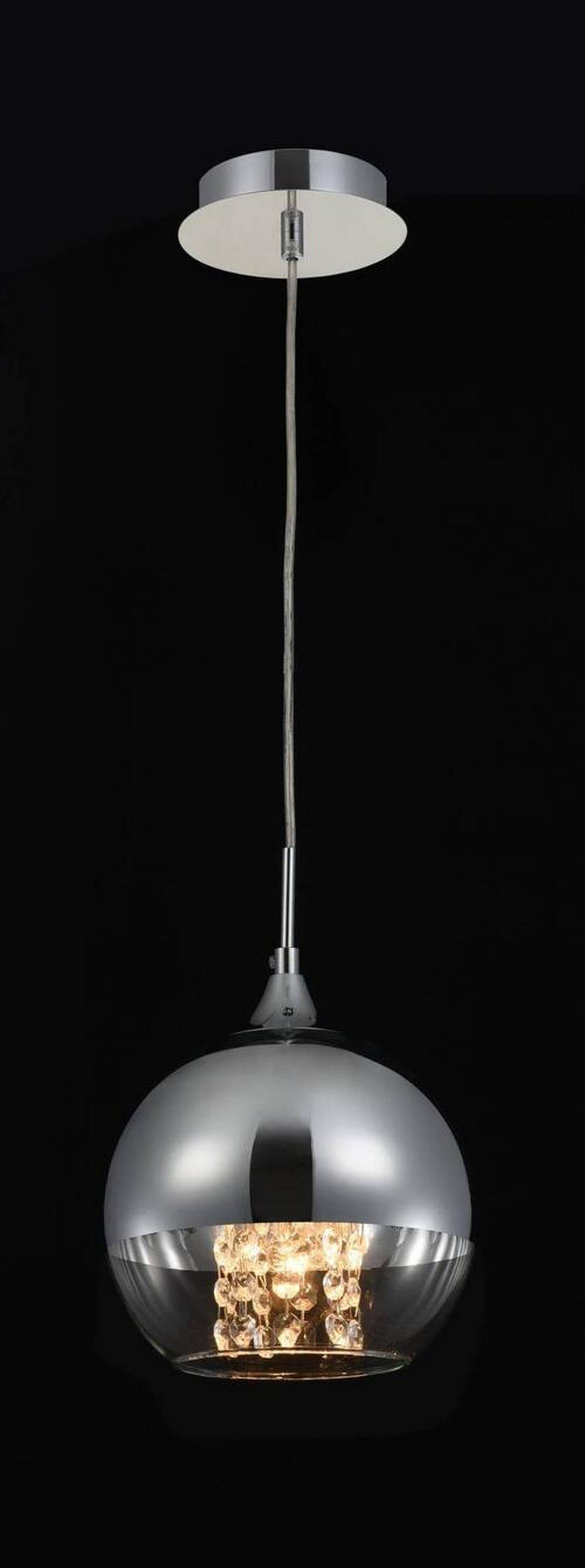 PENDELLEUCHTE FERMI - Transparent/Nickelfarben, Trend, Glas/Metall (20/20/17,5cm) - MAYTONI