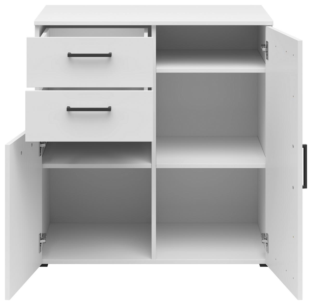 Kommode Multistauraum Weiss - Weiss/Anthrazit, Modern, Holzwerkstoff/Kunststoff (80/83/52cm) - Premium Living