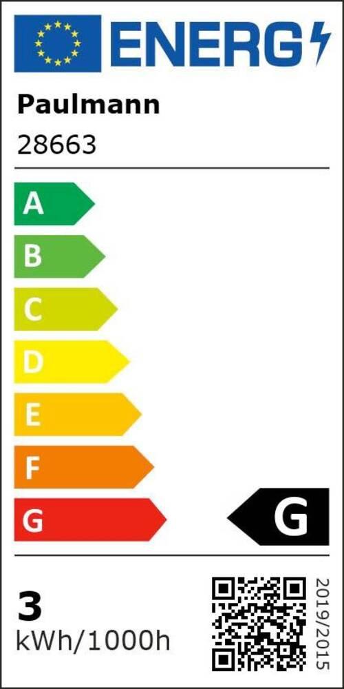 LED-Leuchtmittel 28663 max. 2,6 Watt - Klar/Silberfarben, Basics, Glas (7,8cm) - Paulmann