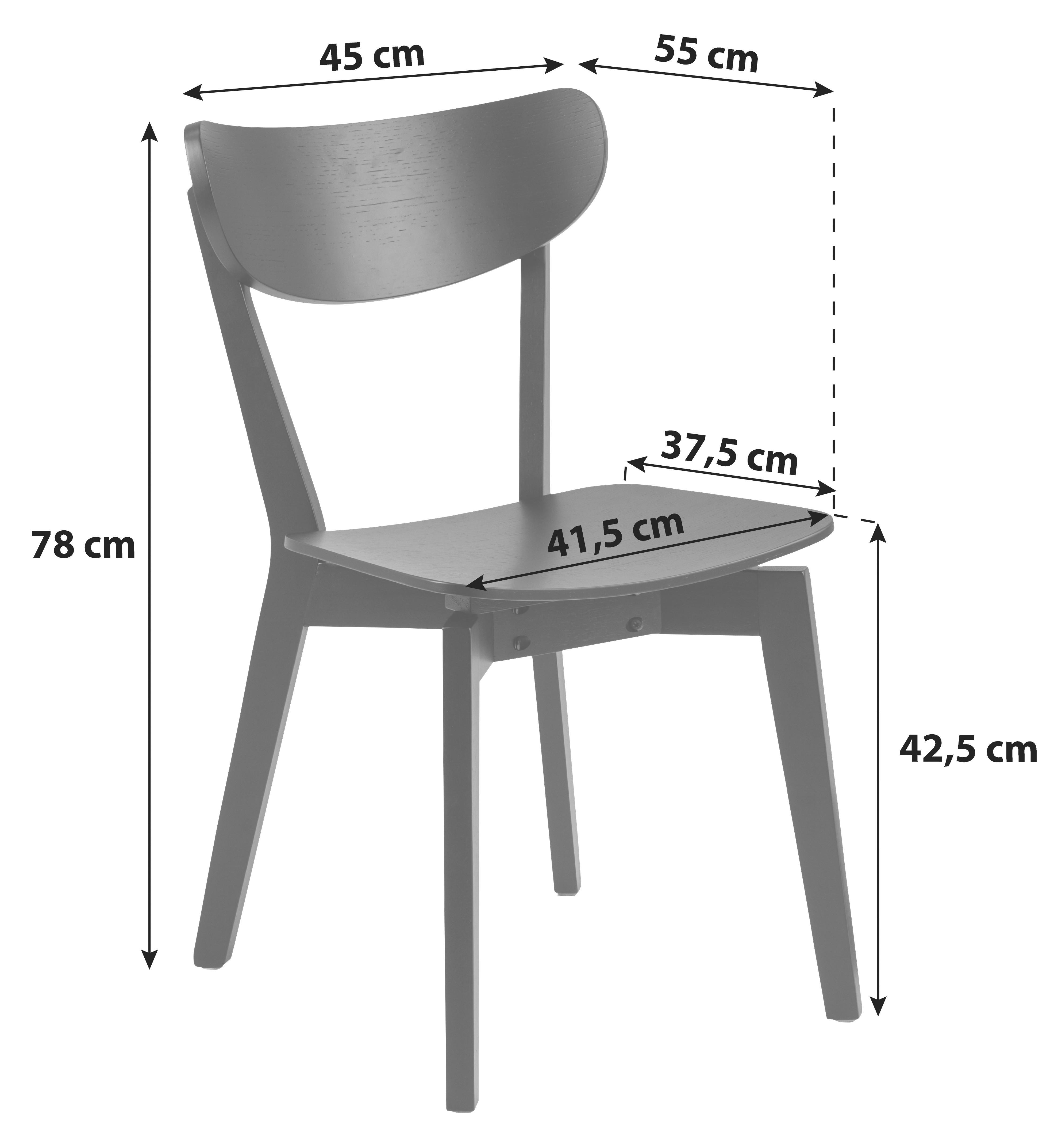 ZESTAW KRZESEŁ ROXBY - ciemnoniebieski, Konventionell, drewno (45/79,5/55cm) - MID.YOU